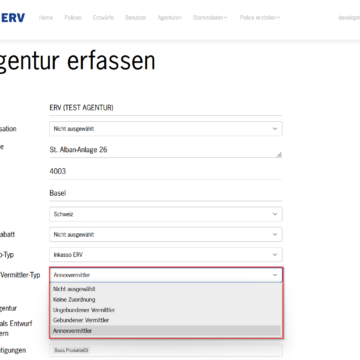 Vermittlertyp der Agentur erfassen