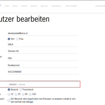 Benutzer verwalten - VBV-Nummer erfassen